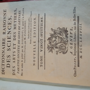 "dictionnaire des sciences", Diderot et d'Alembert