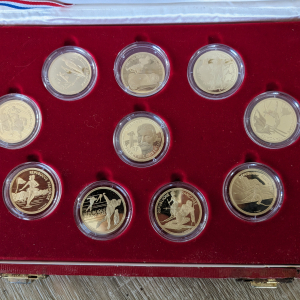 Collection de 10 pièces en or de 500 francs des JO d'Albertville 1992