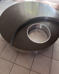 
													Table basse Table basse croissant de lune, modèle "TRG" de Willy Rizzo - Style design
												