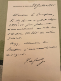 
													Courrier  signé  du Général de Gaulle  aux impôts
												