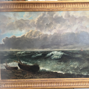 La mer orageuse peinte en 1870 par Gustave Courbet
