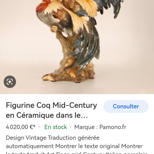 Figurine coq mid