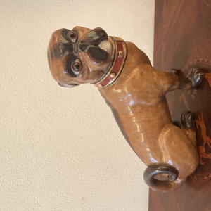 Figure of a dog in glazed faience by Émile Gallé