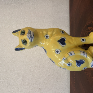 Figure of a Cat in glazed faience by Émile Gallé