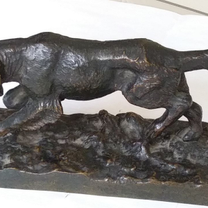 Statuette bronze chien Setter