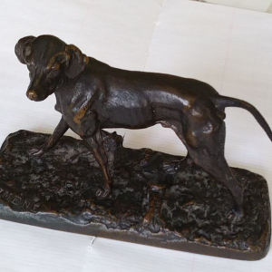 Statuette bronze chien de chasse Braque