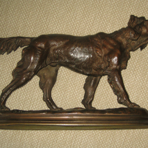 bronze animalier  chien chasse