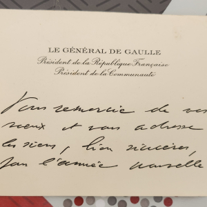 Lettre du Général De Gaulle