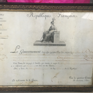 Document Ministère Guerre signé Bonaparte