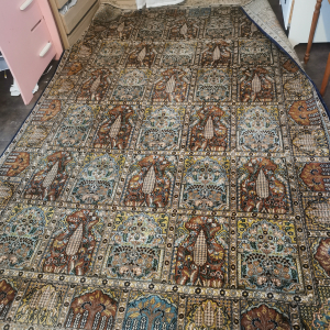 Tapis  soie cacachemire  vintage  fait main entierement inde