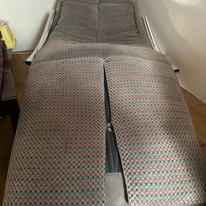 fauteuil lounge en cuir tressé Saporiti par giovanni offredi. Années 1970/80
