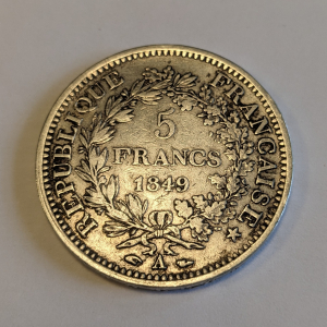 Pièce 5 francs 1849