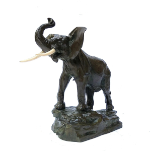 Elephant bronze chryselephantine O.Waldmann