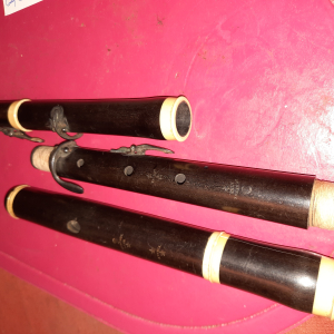 Ancienne flute traversiere en bois type TRAVERSO  Baroque 4 clés