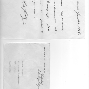 lettre manuscrite Général De Gaulle