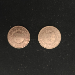 2 pièces de 20 francs or