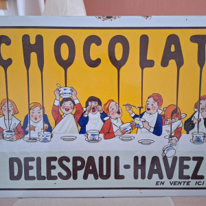 Plaque émaillée Chocolat Delespaul Havez