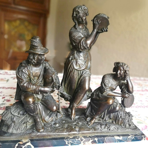 Statue bronze 3 personnages