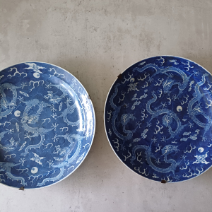 Paire d'assiettes porcelaine Vietnam 19ème