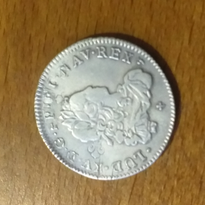 Monnaie 1/3 d écu Louis 15 D 1721 fautée