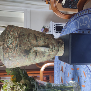 Tête de statue du Siam en Bronze