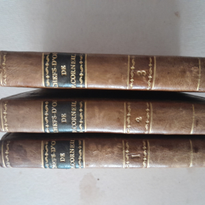 Œuvre de Corneille en 3 volumes reliés cuir , édition an 8