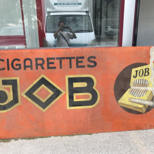 Panneaux publicitaires ancien en bois cigarettes job