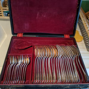 Coffret cuillères et fourchettes en argent