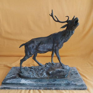 bronze, le brame du cerf de Charles Valton