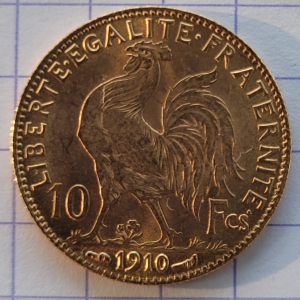 Pièce Louis d'or 10 francs 1910