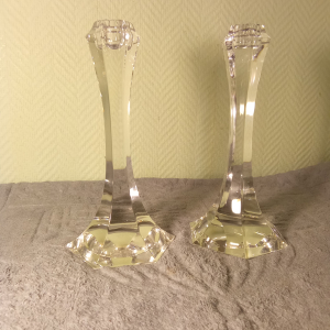 Lot de 2 bougeoires en cristal manufacture Saint-Louis