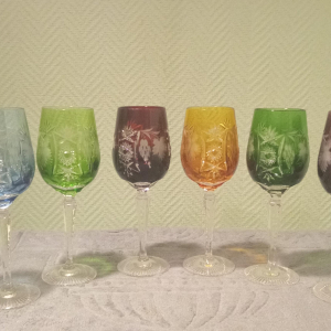 Lot de 6 verres cristal couleur "Natchmann"