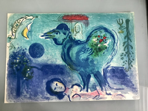 
															paysage au coq 1958 Marc Chagall
														