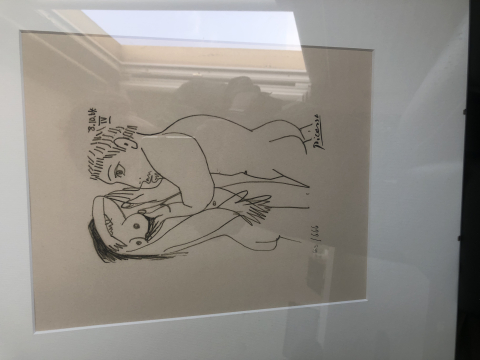 
															Lithographie signée "Le goût du bonheur"  Picasso
														