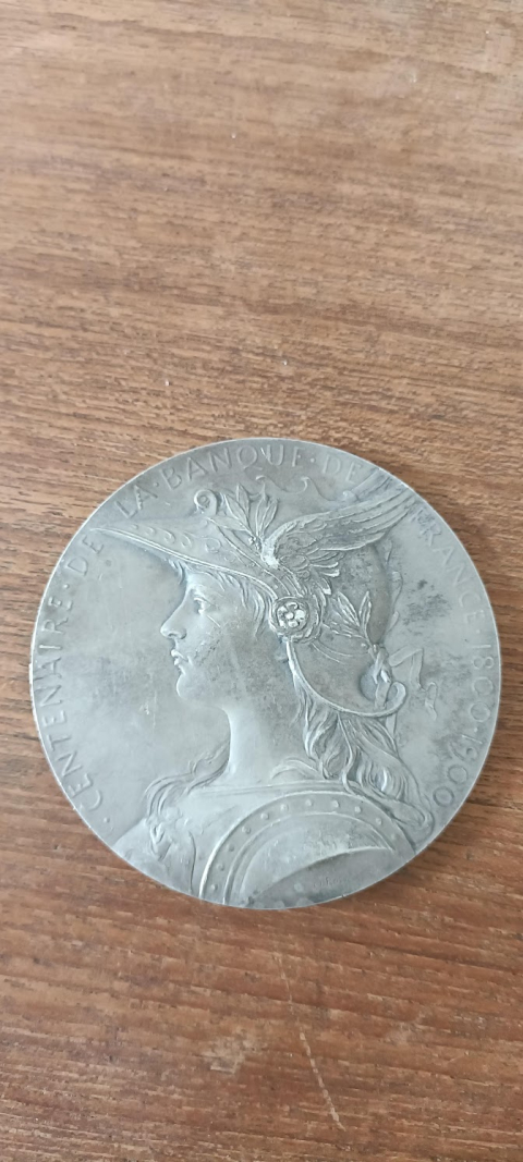 
															Banque de France. 1800-1900. Médaille du centenaire. Argent
														