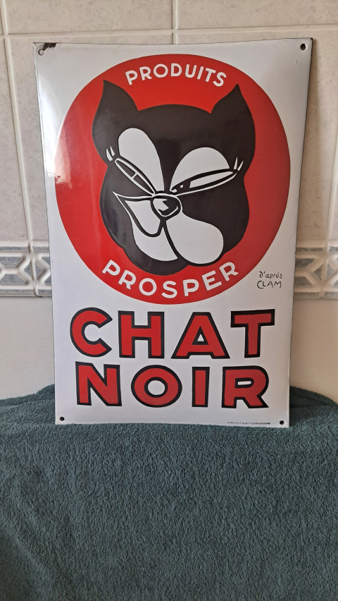 
															Plaque émaillée "Produit Prosper Chat Noir"
														
