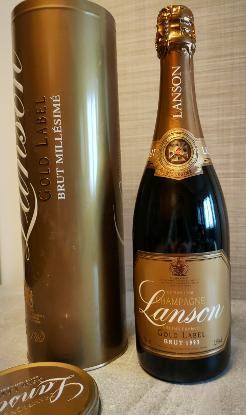 
															Champagne lanson gold label brut millésimé 1993
														