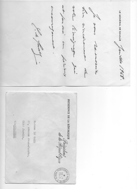 
															lettre manuscrite Général De Gaulle
														