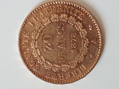 
															piece de 20 franc 1878
														