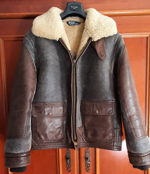 
															Blouson cuir aviateur Ralf Lauren
														