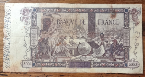 
															Billet de 5000 francs 1918 Flameng
														