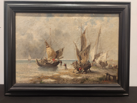 
															tableau scene maritime
														