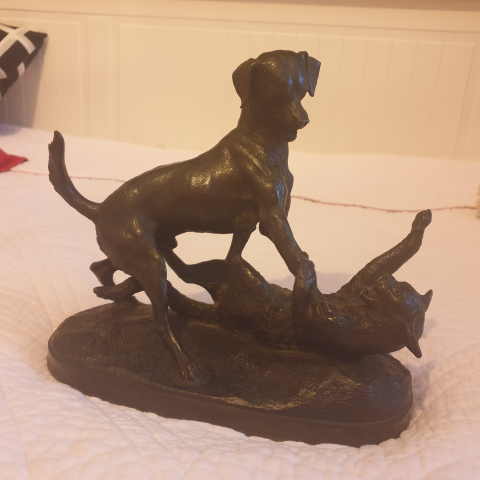 
															Bronze chien et chat de Pierre Rouillard
														