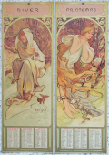 
													calendrier Mucha 1898 les quatre saisons
												