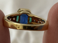 
													bague saphir bleu or jaune 18 ct
												