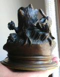 
													Bronze animalier avec chien et lièvre de Jules Moigniez du XIX e siècle.
												