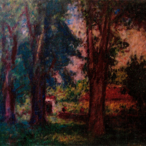 Huile sur toile, de 73 x 60 cm, de Georges D' Espagnat (1870-1950), intitulée "L'Allée de Plaisance", situé à Fourmagnac (sa maison de campagne)