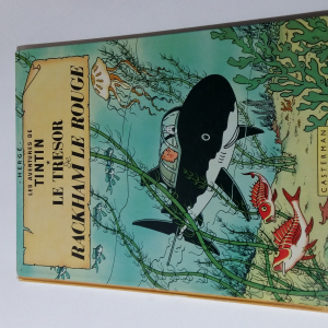 Album Tintin le trésor de Rackham le Rouge réédition 1966 dédicacé ( avec dessin.)
