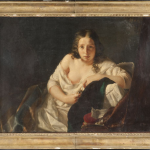 Femme éveillée à la lettre de l’absent, huile sur toile, de Gerolamo INDUNO 13 Décembre 1852 – 18 décembre 1890