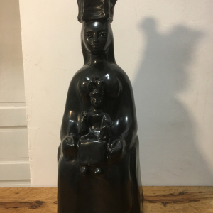 Sculpture céramique émail noir de Georges Jouve